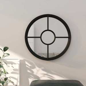 vidaXL Oglindă rotundă, negru, 40x4 cm, fier, pentru utilizare în interior imagine