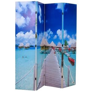 vidaXL Paravan de cameră pliabil, 160 x 170 cm, plajă imagine