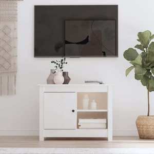 vidaXL Comodă TV, alb, 70x36, 5x52 cm, lemn masiv de pin imagine