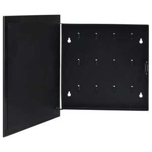 vidaXL Casetă pentru chei cu tablă magnetică, negru, 35 x 35 x 5, 5 cm imagine