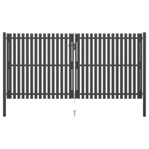 vidaXL Poartă de gard grădină, antracit, 4 x 2, 25 m, oțel imagine
