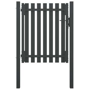 vidaXL Poartă de gard grădină, antracit, 1 x 1, 5 m, oțel imagine