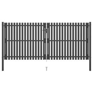vidaXL Poartă de gard grădină, antracit, 4 x 2 m, oțel imagine