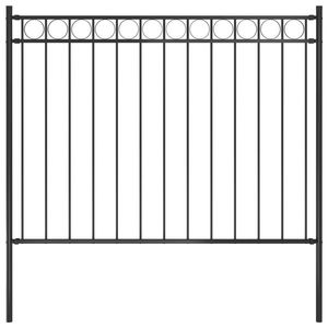 vidaXL Gard de grădină, negru, 1, 7 x 1 m, oțel imagine