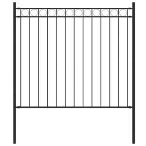 vidaXL Gard de grădină, negru, 1, 7x0, 8 m, oțel imagine