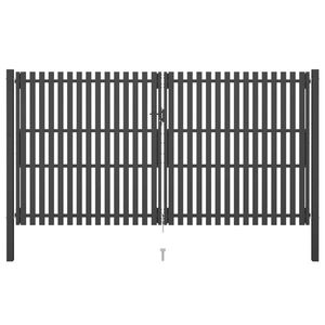 vidaXL Poartă de gard grădină, antracit, 4 x 2, 5 m, oțel imagine