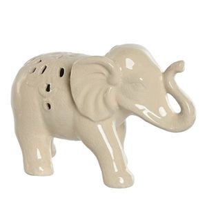Statueta Orient Elephant din ceramica crem 25x11x16 cm imagine