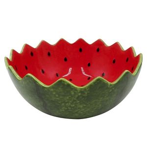 Bol Watermelon din ceramica verde 23x9 cm imagine