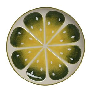 Farfurie întinsă Citrus Lime din ceramica verde 28 cm imagine