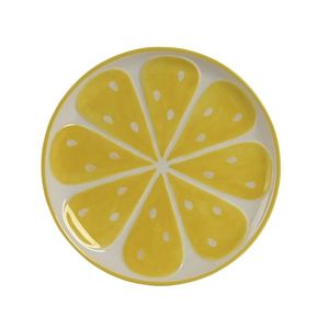 Farfurie pentru desert Citrus Lemon din ceramica galben 22.5 cm imagine