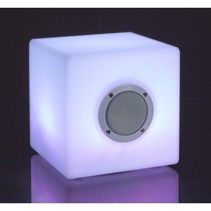 Lampa LED cu difuzor Bluetooth, Bizzotto Cube, 7 culori, cablu USB + telecomanda, 20x20x20 cm imagine