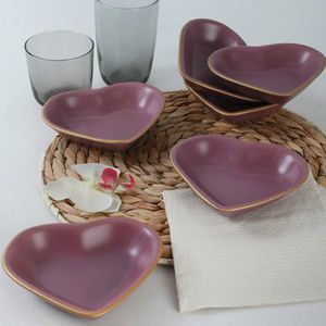 Set boluri pentru aperitive, Keramika, 275KRM1674, Ceramica, Violet / Auriu imagine