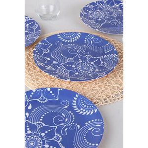 Set platouri pentru servire, Keramika, 275KRM1278, Ceramica, Albastru/Alb imagine