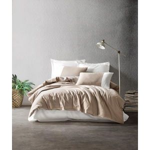 Lenjerie de pat pentru o persoana (FR), Plain - Mink, Cream, Cutie de bumbac, Bumbac Ranforce imagine