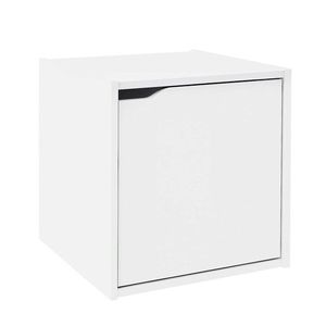 Raft modular Composite Cube W-Door, Bizzotto, 35x35x35 cm, PAL/MDF, alb imagine