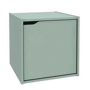 Raft modular Composite Cube W-Door, Bizzotto, 35x35x35 cm, PAL/MDF, verde sage imagine