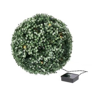 Planta artificiala in forma de sfera cu LED Gypsophilia, Bizzotto, D28 cm, polietilena, rezistenta la soare, verde imagine