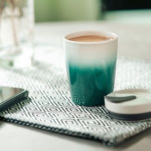 Cana pentru cafea, Villeroy & Boch, To Go Green, inchidere etans, 290 ml, portelan premium/silicon imagine