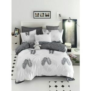 Lenjerie de pat dubla, Pipong - White, Grey, Acasă EnLora, Bumbac Ranforce imagine