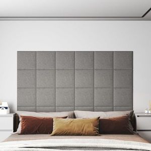 vidaXL Panouri de perete 12 buc. gri deschis 30x30 cm textil 1, 08 m² imagine