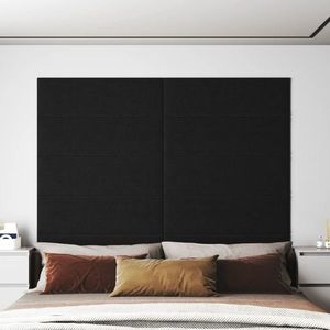 vidaXL Panouri de perete 12 buc. negru 90x30 cm textil 3, 24 m² imagine