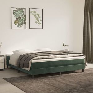 vidaXL Cadru de pat box spring, verde închis, 160x200 cm, catifea imagine