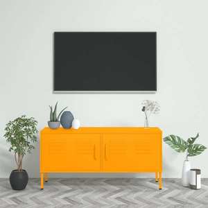 vidaXL Dulap TV, galben muștar, 105x35x50 cm, oțel imagine
