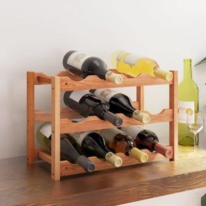 vidaXL Raft de vin pentru 12 sticle, lemn masiv de nuc imagine