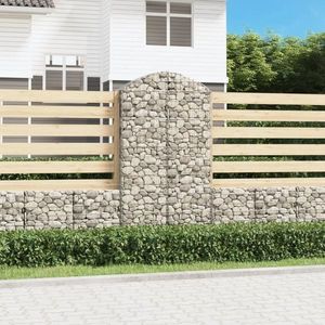 vidaXL Coș gabion arcuit, 100x30x180/200 cm, fier galvanizat imagine