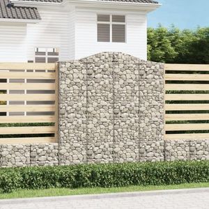 vidaXL Coșuri gabion arcuite, 9 buc, 200x50x220/240cm, fier galvanizat imagine