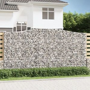 vidaXL Coșuri gabion arcuite, 7 buc 400x50x200/220 cm, fier galvanizat imagine