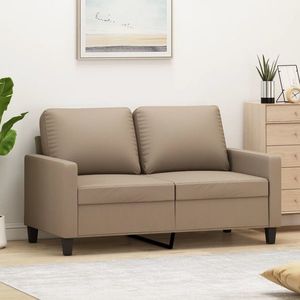 vidaXL Canapea cu 2 locuri, cappuccino, 120 cm, piele ecologică imagine