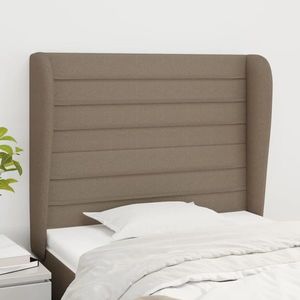 vidaXL Tăblie de pat cu aripioare gri taupe 93x23x118/128 cm textil imagine