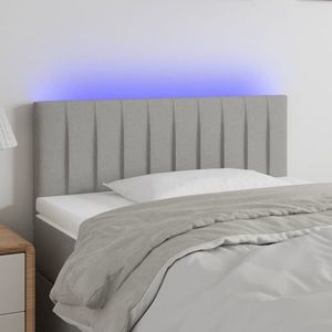 vidaXL Tăblie de pat cu LED, gri deschis, 90x5x78/88 cm, textil imagine