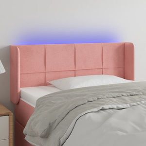 vidaXL Tăblie de pat cu LED, roz, 83x16x78/88 cm, catifea imagine