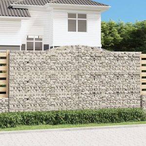 vidaXL Coșuri gabion arcuite 10 buc. 400x30x200/220 cm fier galvanizat imagine