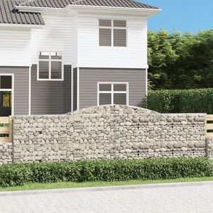 vidaXL Coșuri gabion arcuite 25 buc. 400x30x120/140cm fier galvanizat imagine