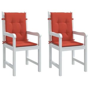 vidaXL Perne scaun spătar scund 2 buc. melanj roșu 100x50x4 cm textil imagine
