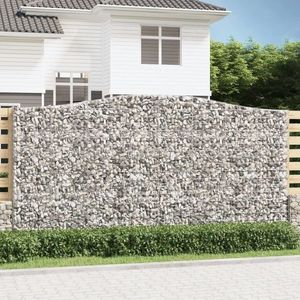 vidaXL Coșuri gabion arcuite, 10 buc 400x50x200/220cm, fier galvanizat imagine