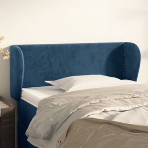 vidaXL Tăblie pat cu aripioare albastru închis 83x23x78/88 cm catifea imagine