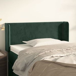 vidaXL Tăblie de pat cu aripioare verde închis 103x16x78/88 cm catifea imagine
