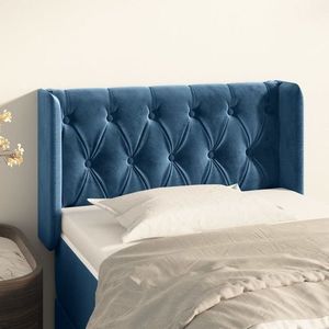 vidaXL Tăblie pat cu aripioare albastru închis 83x16x78/88 cm catifea imagine
