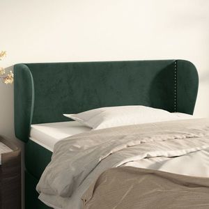 vidaXL Tăblie de pat cu aripioare verde închis 93x23x78/88 cm catifea imagine
