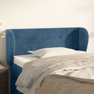 vidaXL Tăblie pat cu aripioare albastru închis 83x23x78/88 cm catifea imagine
