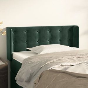 vidaXL Tăblie de pat cu aripioare verde închis 103x16x78/88 cm catifea imagine
