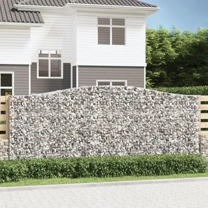 vidaXL Coșuri gabion arcuite, 20 buc, 400x50x160/180cm fier galvanizat imagine