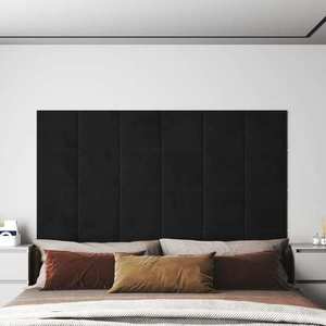 vidaXL Panouri de perete 12 buc. negru 30x30 cm catifea 1, 08m² imagine