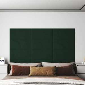 vidaXL Panouri de perete 12 buc. verde închis 60x30 cm catifea 2, 16 m² imagine