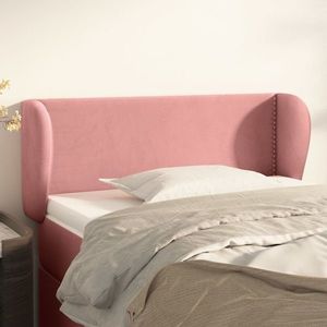 vidaXL Tăblie de pat cu aripioare roz 83x23x78/88 cm catifea imagine