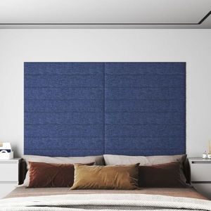 vidaXL Panouri de perete 12 buc. albastru 90x15 cm textil 1, 62 m² imagine